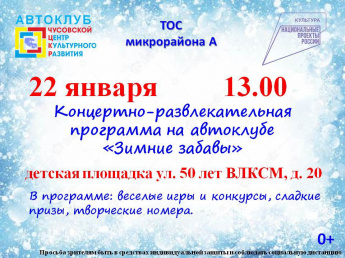 Концертно-развлекательная программа на автоклубе "Зимние забавы"